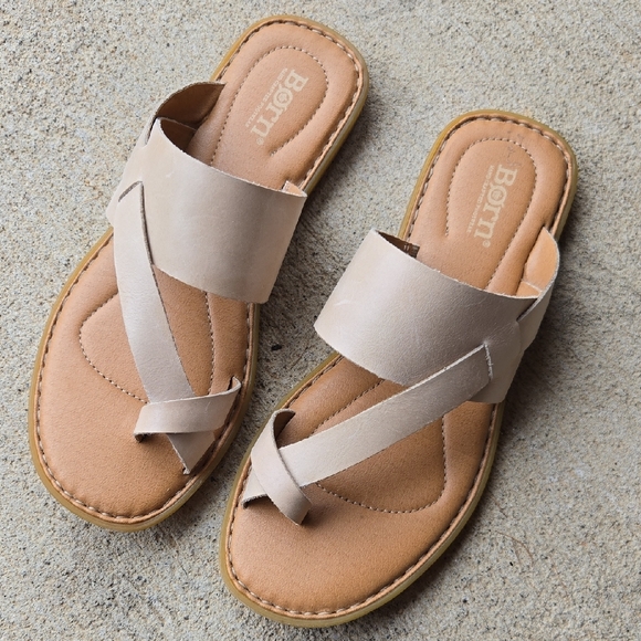 Born Shoes - Born Women's Cream Cross-Strap Sandals